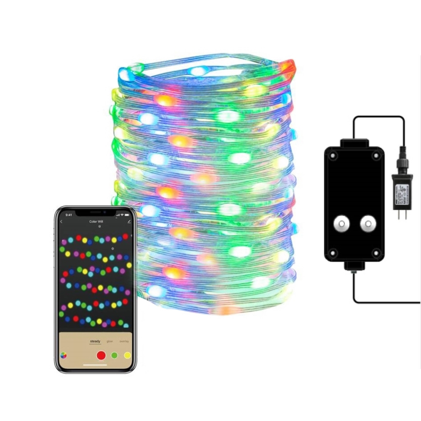 Immax NEO 07736L - LED RGB Димируем екстериорен лента NEO LITE LED/8,4W/230V 16 m IP44 Wi-Fi Tuya