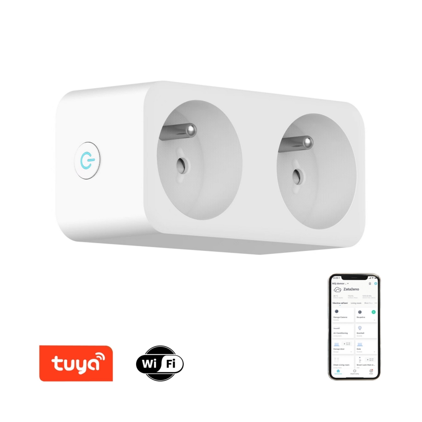 Immax NEO 07751L - Смарт сплитер с контакти NEO LITE 2x16A/230V Wi-Fi Tuya