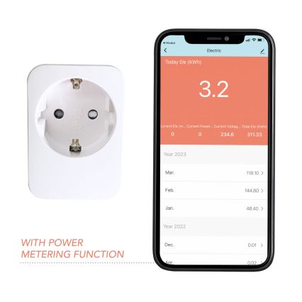 Immax NEO 07761L - Смарт контакт NEO LITE 3680W/230V/16A Wi-Fi Tuya