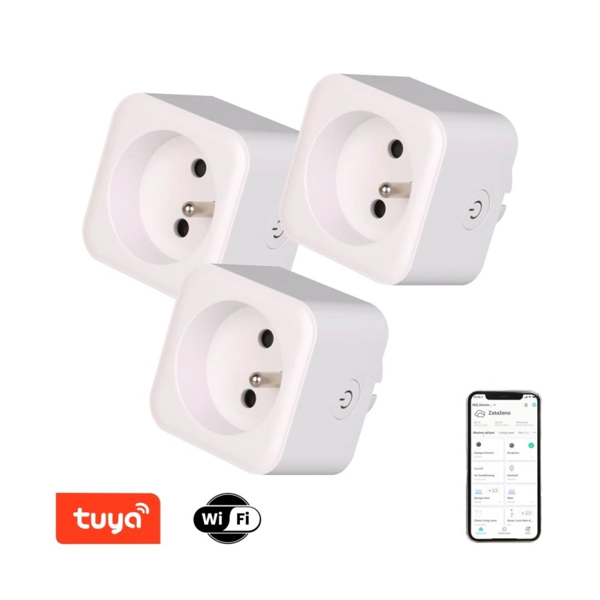 Immax NEO 07762C - К-кт 3бр. смарт контакти NEO LITE 3680W/230V/16A Wi-Fi Tuya