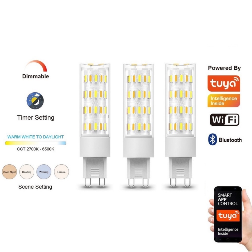 Immax NEO 07763C - К-кт 3x LED Димируема крушка NEO LITE G9/4W/230V 2700-6500K Wi-Fi Tuya