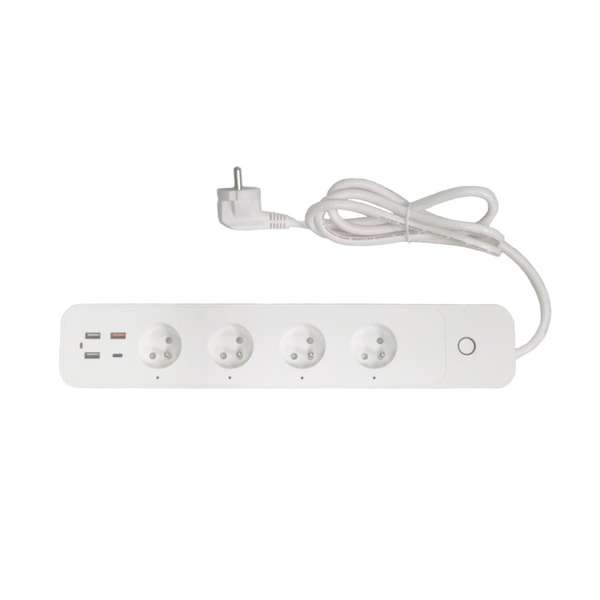 Immax NEO 07771L- Разклонител NEO LITE Smart 4AC+3xUSB+1xUSB C Wi-Fi Tuya