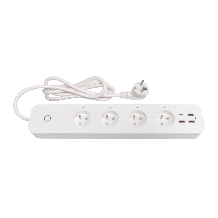 Immax NEO 07771L - Разклонител NEO LITE Smart с 4 контакта, 3x USB и 1x USB C, Wi-Fi Tuya