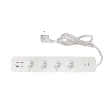 Immax NEO 07771L - Разклонител NEO LITE Smart с 4 контакта, 3x USB и 1x USB C, Wi-Fi Tuya