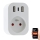 Immax NEO 07772L- Интелигентен разклонител за контакти 16A/230V + 2xUSB+1xUSB C Wi-Fi Tuya