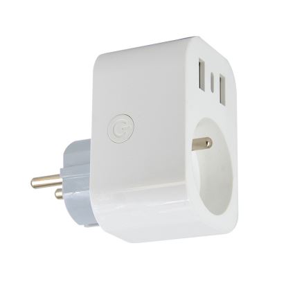 Immax NEO 07772L- Интелигентен разклонител за контакти 16A/230V + 2xUSB+1xUSB C Wi-Fi Tuya