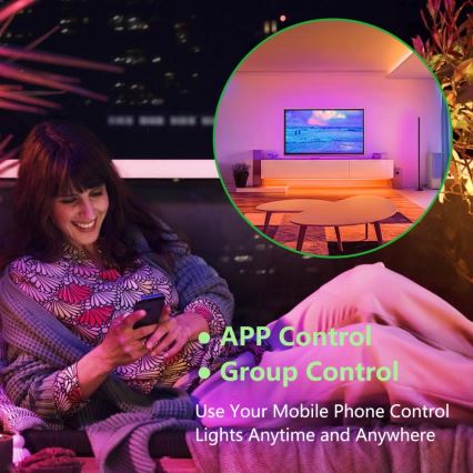 Immax NEO 07776L - LED RGB димируема подова лампа AMBIENTE LED/12W/230V Wi-Fi Tuya + дистанционно управление