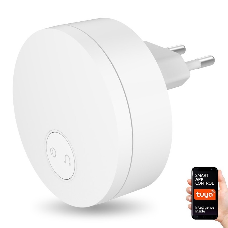 Immax NEO 07779L - Безжичен звънец за контакт - вътрешен модул 230V Wi-Fi Tuya бял