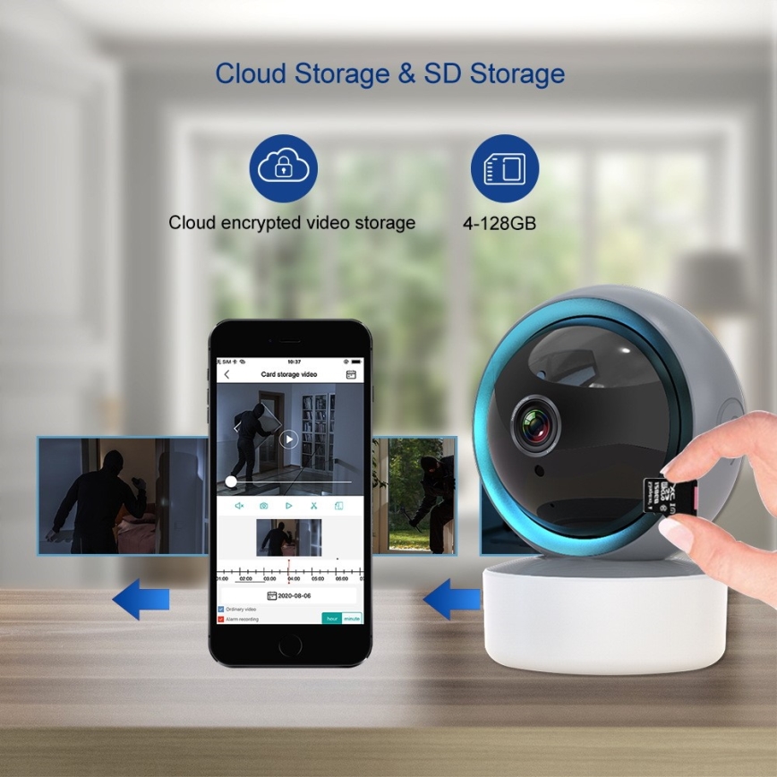 Immax NEO 07781L  - Smart интериор камера със сензор EYE NEO LITE 355° P/T 5MP Wi-Fi Tuya