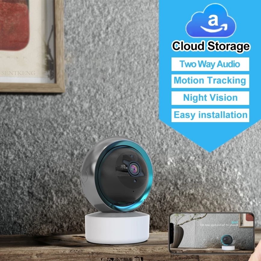 Immax NEO 07781L  - Smart интериор камера със сензор EYE NEO LITE 355° P/T 5MP Wi-Fi Tuya