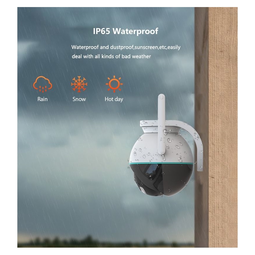 Immax NEO 07782L - Външна смарт камера със сензор BALL 355° P/T 4MP IP65 Wi-Fi Tuya