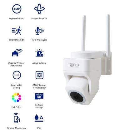 Immax NEO 07793L - Външна смарт камера със сензор CUBE 4MP 5V IP65 Wi-Fi Tuya