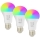 Immax NEO 07794CDO - Комплект 3x LED RGB+CCT димируема крушка E27/14W/230V 2700K–6500K Tuya Wi‑Fi + дистанционно управление