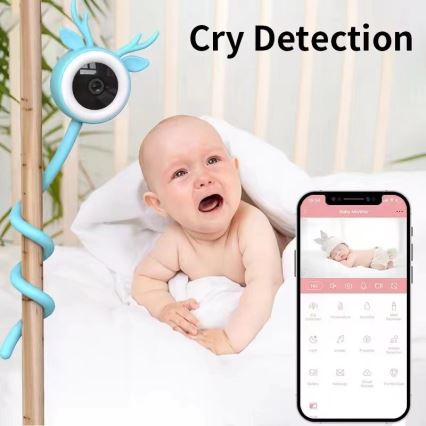 Immax NEO 07797L - Интелигентен презареждащ бебешки монитор 5V Wi-Fi Tuya син