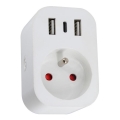 Immax NEO 07799L - Умен разклонител 16A/230V + 2xUSB+1xUSB C Wi-Fi Tuya