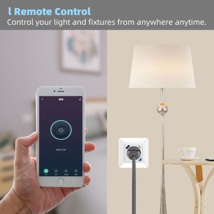 Immax NEO 07801L - Смарт щепсел 16A/230V + 1xUSB-A+1xUSB C Tuya