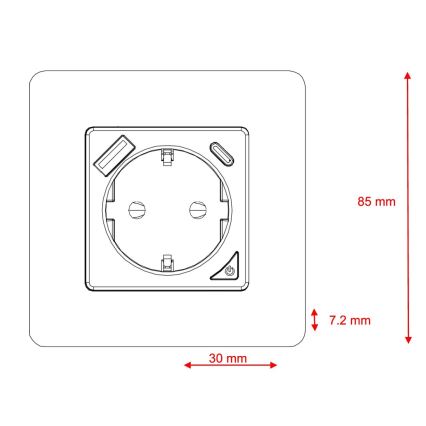 Immax NEO 07801L - Смарт щепсел 16A/230V + 1xUSB-A+1xUSB C Tuya