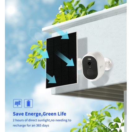 Immax NEO 07802L - Умна външна соларна камера с BARREL сензор 5000 mAh Wi-Fi Tuya IP65