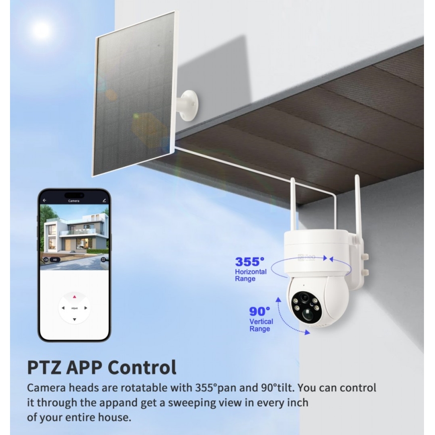 Immax NEO 07803L - Умна външна соларна камера със сензор SENTRY 6000 mAh Wi-Fi Tuya IP65