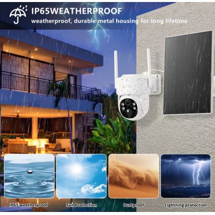 Immax NEO 07804L - Умна външна соларна камера с 9000 mAh сензор, Wi-Fi, Tuya, IP65