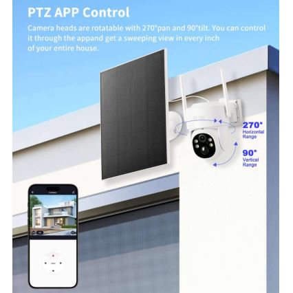 Immax NEO 07804L - Умна външна соларна камера с 9000 mAh сензор, Wi-Fi, Tuya, IP65