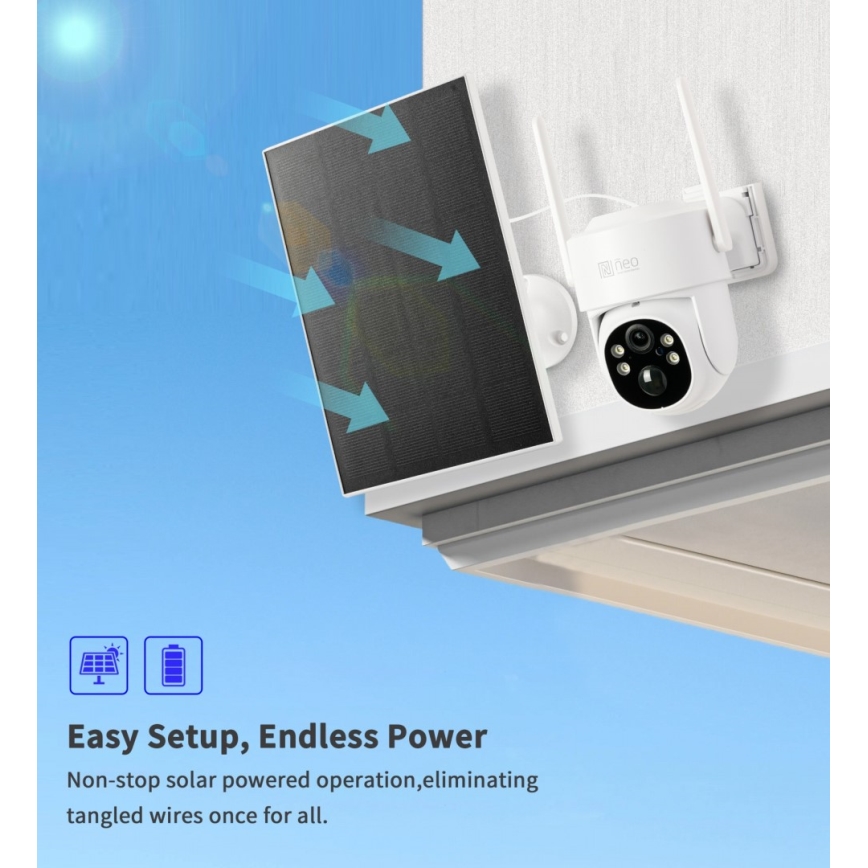 Immax NEO 07804L - Умна външна соларна камера с 9000 mAh сензор, Wi-Fi, Tuya, IP65