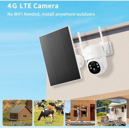 Immax NEO 07804L - Умна външна соларна камера с 9000 mAh сензор, Wi-Fi, Tuya, IP65