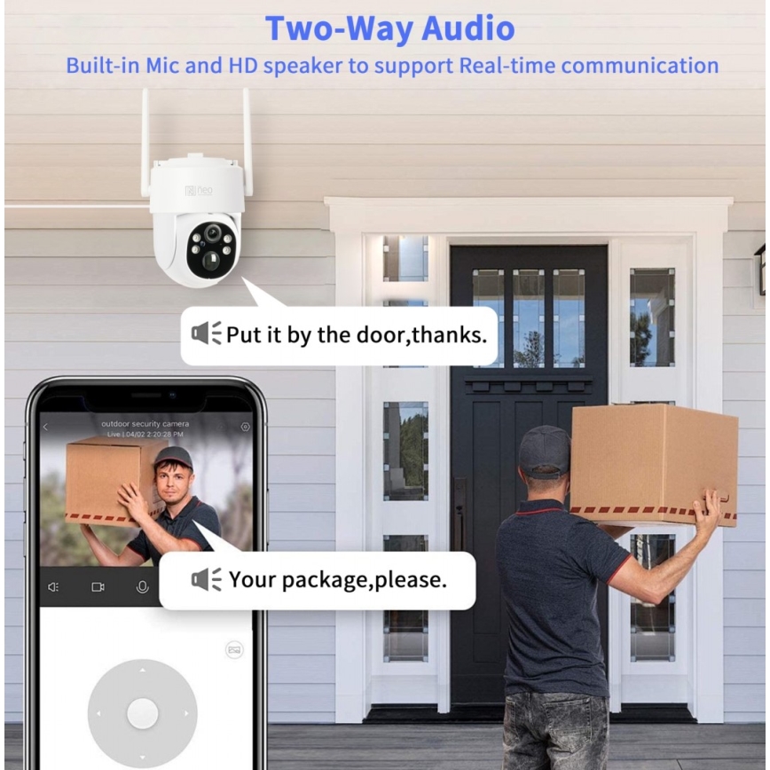 Immax NEO 07804L - Умна външна соларна камера с 9000 mAh сензор, Wi-Fi, Tuya, IP65