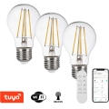 Immax NEO 07806CDO - КОМПЛЕКТ 3x димируеми LED CCT крушки E27/7,3W/230V Tuya Wi-Fi + дистанционно управление