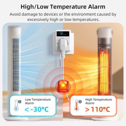 Immax NEO 07811L - Умен контакт с термометър F 3680W Wi-Fi