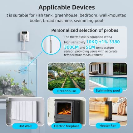 Immax NEO 07811L - Умен контакт с термометър F 3680W Wi-Fi