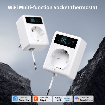 Immax NEO 07811L - Умен контакт с термометър F 3680W Wi-Fi