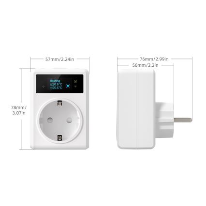 Immax NEO 07811L - Умен контакт с термометър F 3680W Wi-Fi