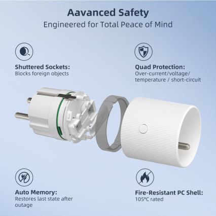 Immax NEO 07812L - Умен контакт E 3500W Tuya Wi-Fi