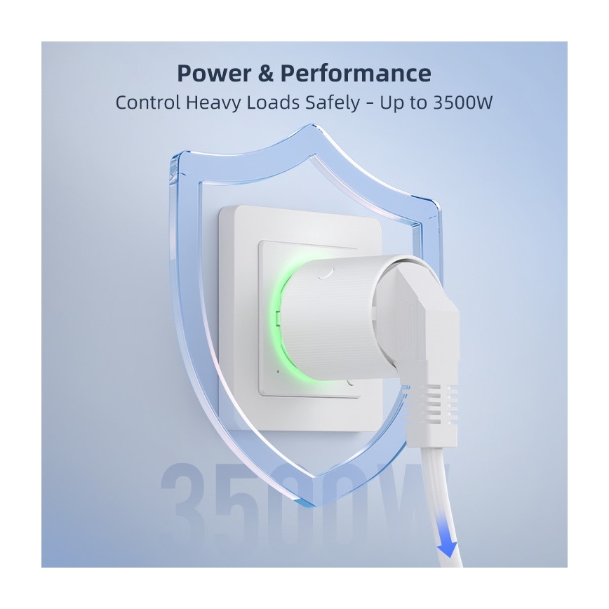 Immax NEO 07813L - Умен контакт тип F 3500W Tuya Wi-Fi