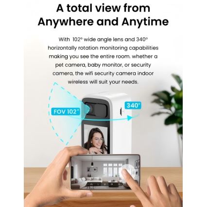 Immax NEO 07814L - Интелигентна вътрешна камера със сензор 4 MP, 5V, Wi-Fi