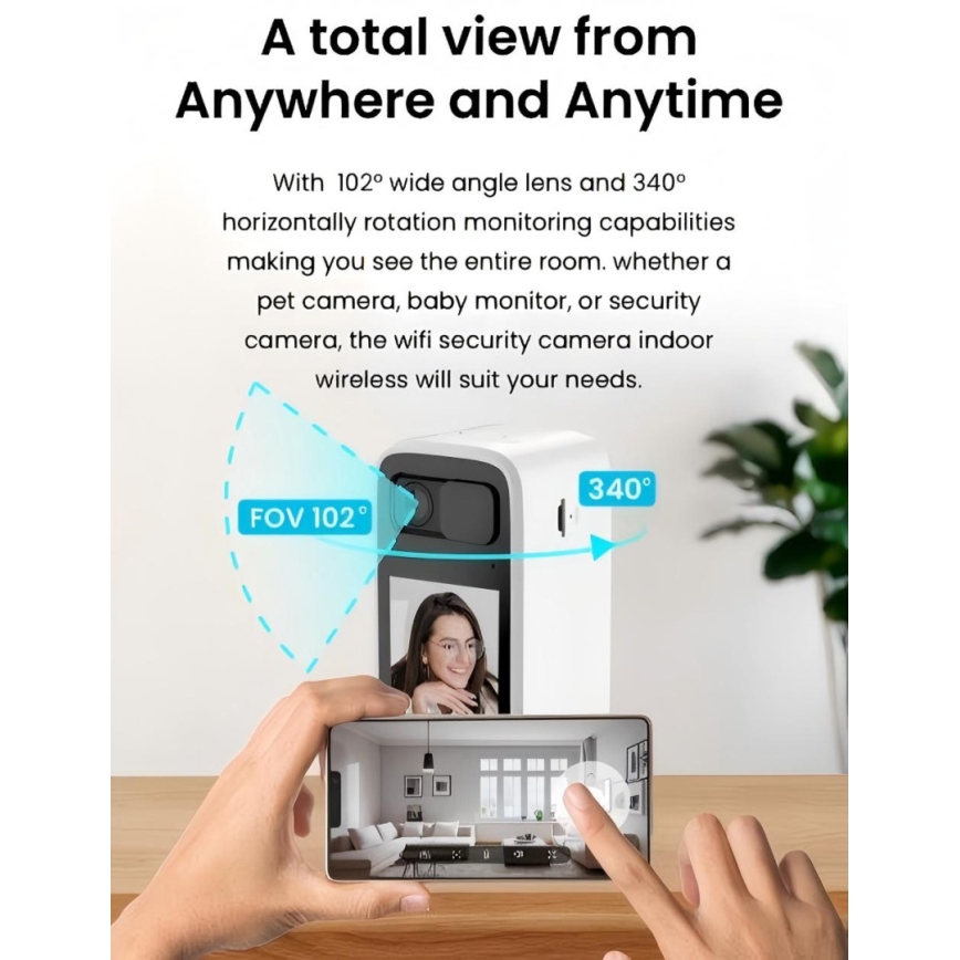 Immax NEO 07814L - Интелигентна вътрешна камера със сензор 4 MP, 5V, Wi-Fi