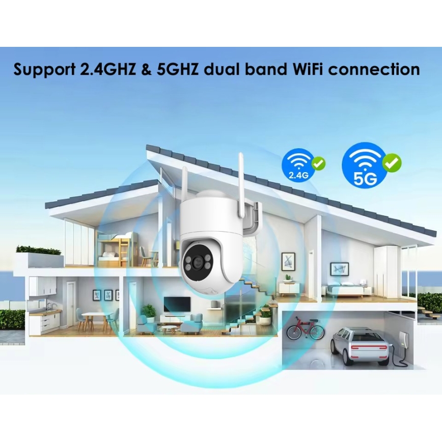 Immax NEO 07819L - Интелигентна външна камера с 4 MP сензор, 5V захранване, IP65 защита, Tuya Wi‑Fi