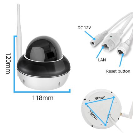Immax NEO 07825L - Умна куполна външна камера (DOME) с 5 MP сензор, 230V, IP66, TUYA, Wi‑Fi