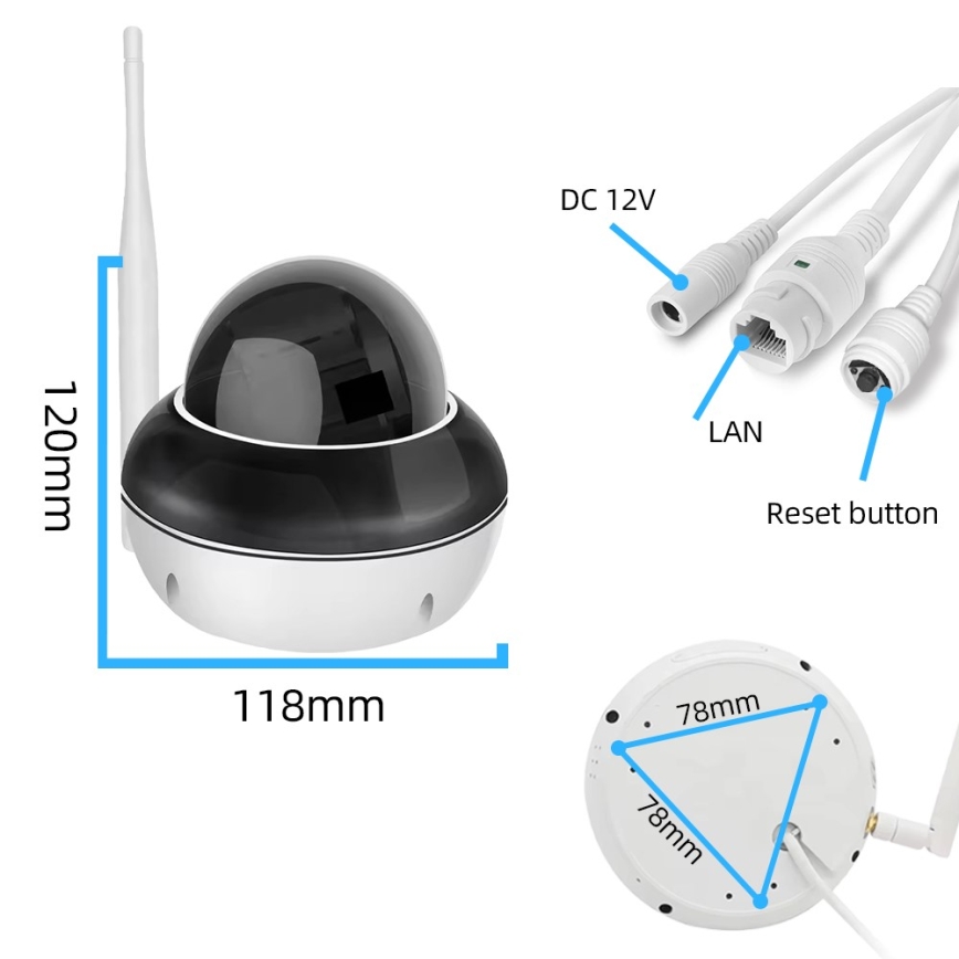 Immax NEO 07825L - Умна куполна външна камера (DOME) с 5 MP сензор, 230V, IP66, TUYA, Wi‑Fi