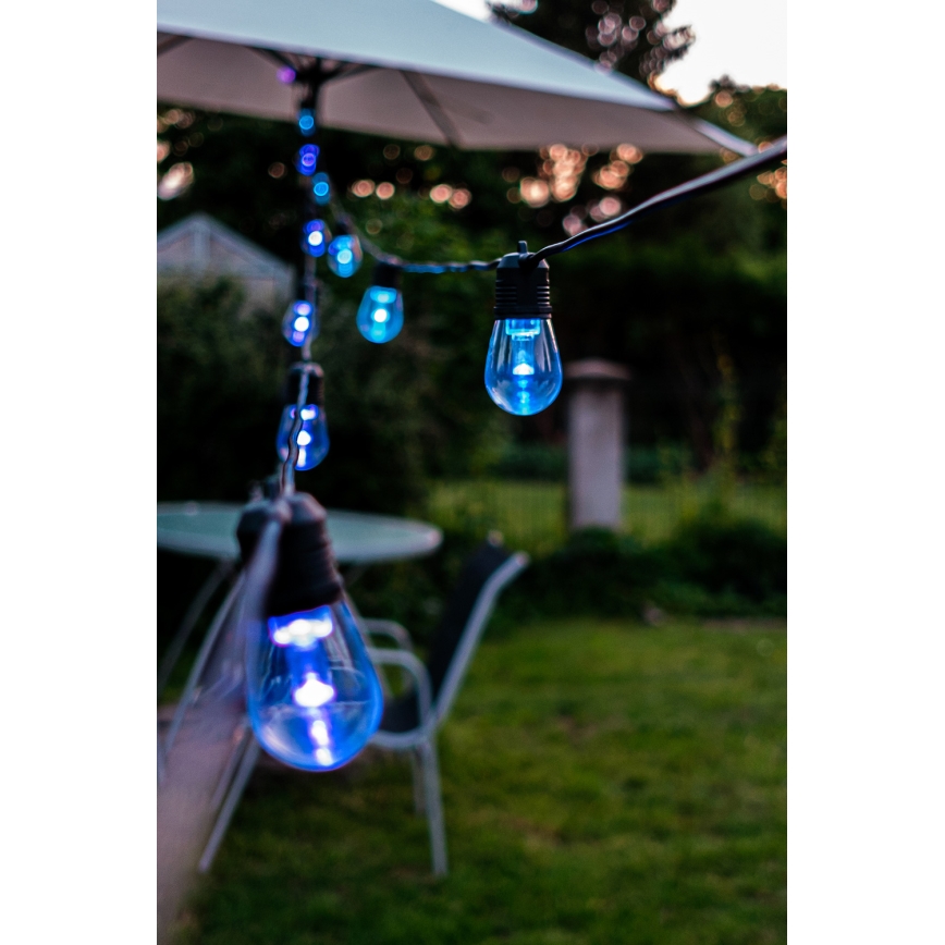 LED RGB+CCT Димируем екстериорен верига ГИРЛЯНДА 15xLED/1W/230V 15m Wi-Fi Tuya IP65 + дистанционно управление