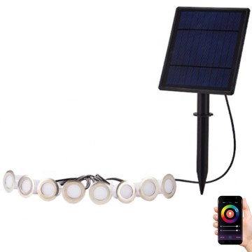 Immax NEO 07905L - LED RGB регулируема соларна лампа ESTRELAS 8xLED/0,25W/5V IP65 Tuya 2200 mAh