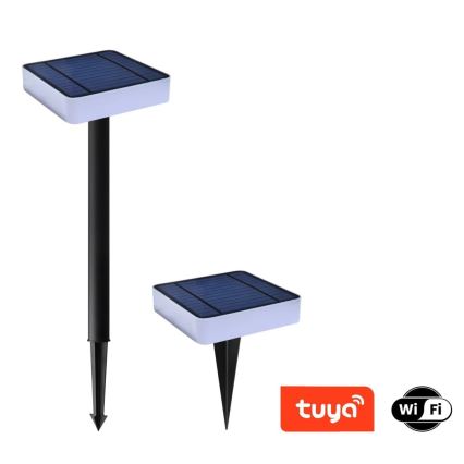 Immax NEO 07911L - LED RGB регулируема соларна лампа със сензор NEO LITE LED/1W/5V квадратна IP54 Tuya 1300 mAh
