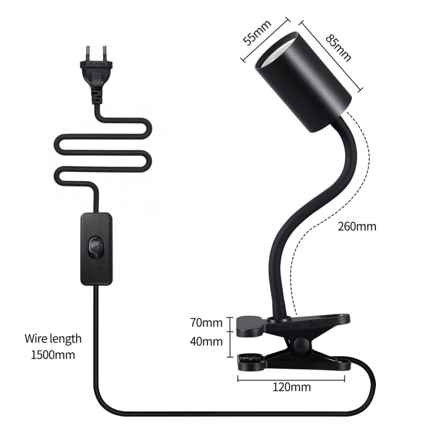 Immax NEO 08293L - Гъвкава лампа с щипка PUNTO 1xGU10/9W/230V черна