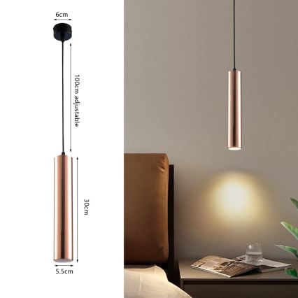 Immax NEO 08306L - Пендант на кабел PUNTO 1xGU10/9W/230V розово злато