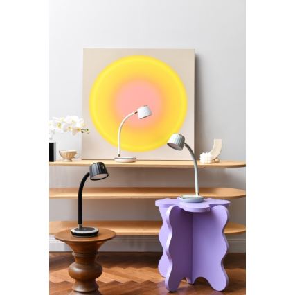 Immax NEO 08996L - LED Димируема настолна лампа с безжично зареждане PERLA LED/1,5W + LED/6W/230V 3800-4300K