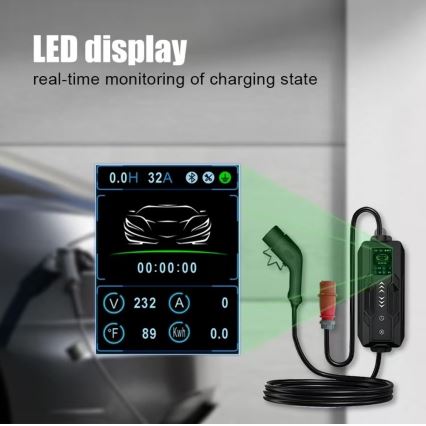 Immax - Преносима зарядна станция за електромобили EV AC Type 2 16A/380V 11kW + щепсел 230V, 3,7kW 5м + калъф