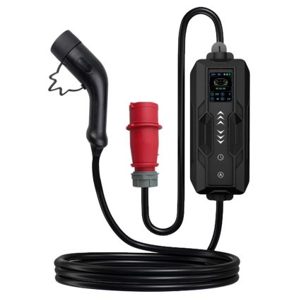 Immax - Преносима зарядна станция за електромобили EV AC Type 2 16A/380V 11kW + щепсел 230V, 3,7kW 5м + калъф