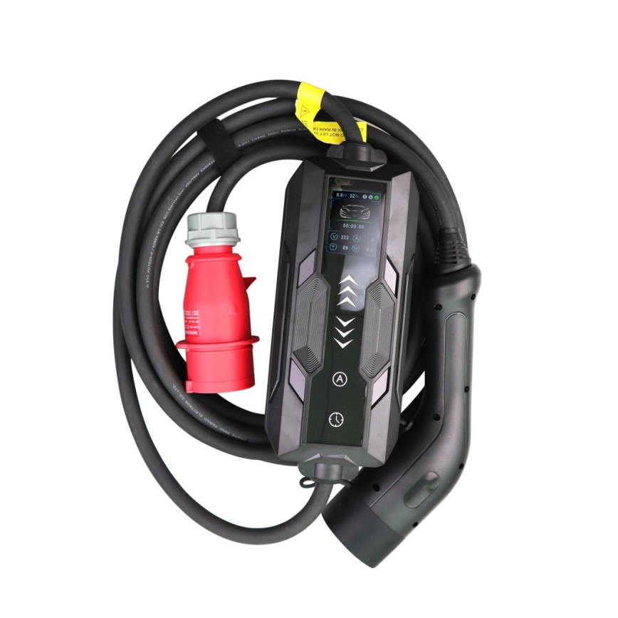 Immax - Преносима зарядна станция за електромобили EV AC Type 2 16A/380V 11kW + щепсел 230V, 3,7kW 5м + калъф