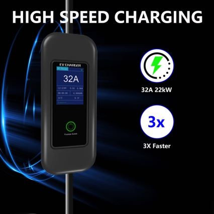 Immax - Преносима зарядна станция за електромобили EV AC Type 2 32A/380V 22kW + щепсел 230V 5м Wi-Fi Tuya